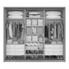 Guarda-Roupa Casal 3 portas Correr Spazio 6 gavetas Branco Expresso Móveis - Image 3