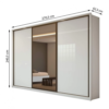 Guarda-Roupa Casal 3 portas Correr Spazio 6 gavetas Branco Expresso Móveis - Image 2